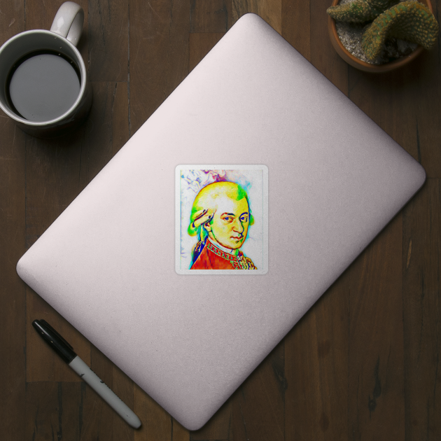 Wolfgang Amadeus Mozart Colourful Portrait | Wolfgang Amadeus Mozart Artwork 6 by JustLit